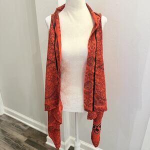 Oklahoma State Sheer Scarf Vest Women’s S/M Orange Emerson Street (A0133)